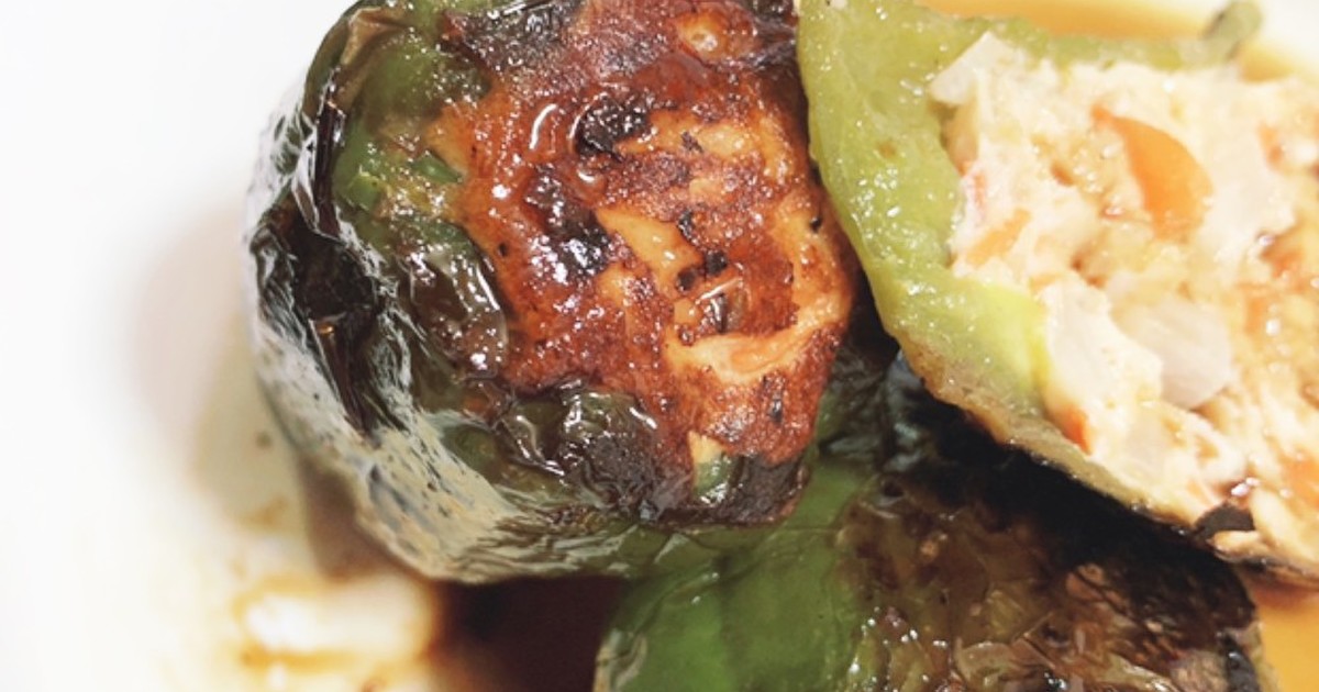 ピーマン丸ごと野菜肉詰め 卵 パン粉なし レシピ 作り方 By Mikideon クックパッド