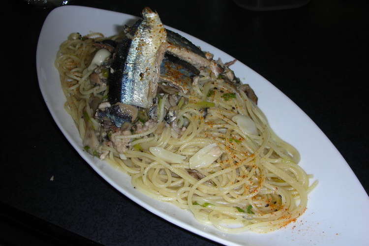 秋刀魚と長葱 舞茸のスパゲッティ レシピ 作り方 By ピロリアン クックパッド