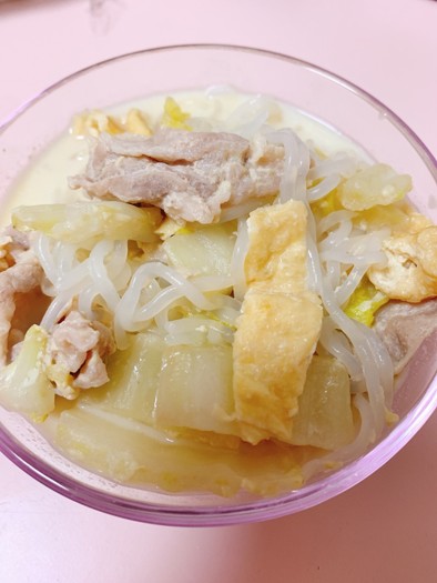 簡単！豚バラと白菜の豆乳スープの写真