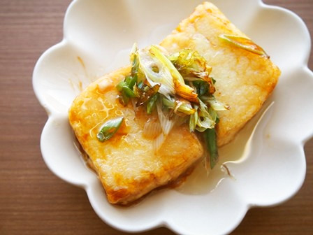 甘いネギたっぷり！カリカリ豆腐ステーキ！の画像
