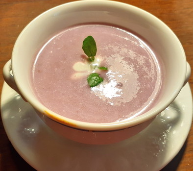 紫野菜ポタージュ発酵玉葱＆豆乳ヨーグルトの写真