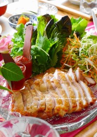 韓国風☆鶏肉の手巻きサラダ　