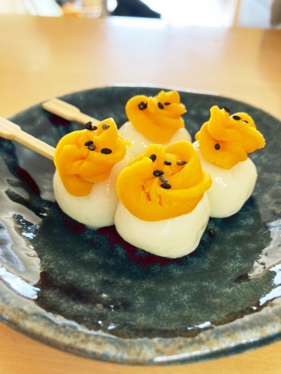 簡単☆かぼちゃ餡と食べる白玉団子の画像