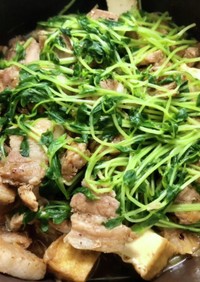 豚バラ・豆腐・豆苗のトウチ醬重ね煮