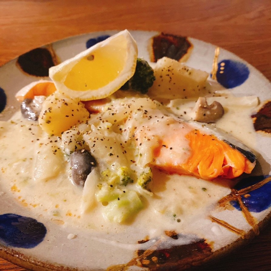 【簡単】体が温まる！鮭のクリーム煮の画像