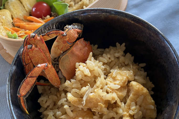 モクズガニと油揚げの炊き込みご飯 レシピ 作り方 By Akkey Y クックパッド 簡単おいしいみんなのレシピが364万品