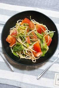 レモスコで作る♡トマトと水菜の冷製パスタ