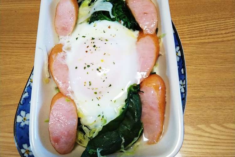 キャベツとほうれん草で巣籠り卵 レシピ 作り方 By ばばチャン クックパッド 簡単おいしいみんなのレシピが361万品