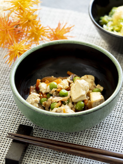 炒り豆腐【入院食㉔昼/温副菜】の写真