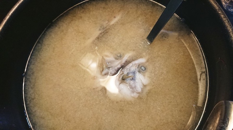 カワハギ頭の味噌汁の画像