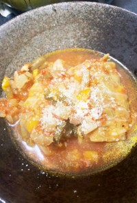 圧力鍋で鶏胸肉のトマトロールキャベツ