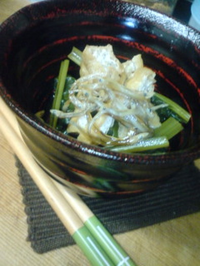 小松菜と油あげのあっさり煮の写真