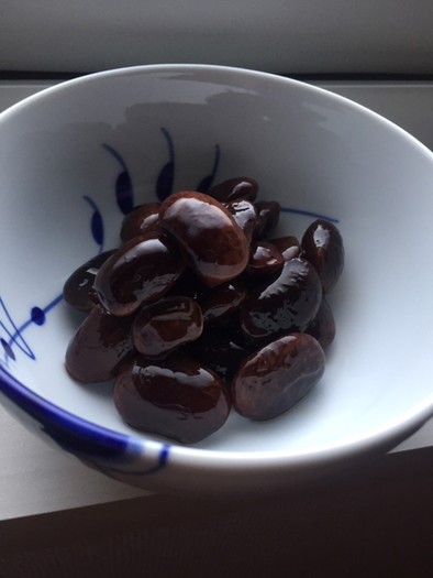 圧力鍋で紫花豆の甘煮の写真