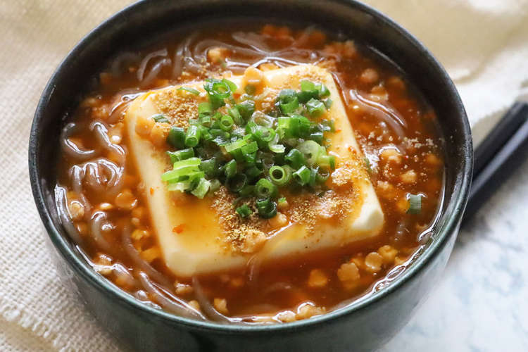 旨辛 しらたきでヘルシー麻婆ラーメン レシピ 作り方 By 杉山かふん クックパッド 簡単おいしいみんなのレシピが360万品