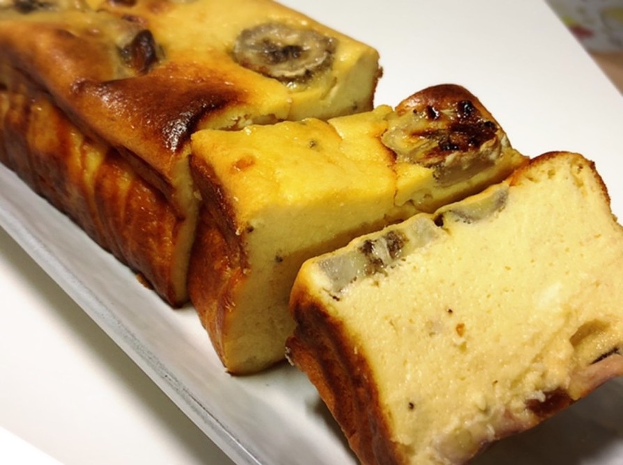 ラムレーズンとバナナのチーズケーキの画像