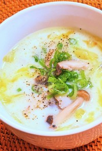 キノコと白菜の豆乳スープ