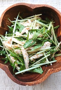 鶏胸肉と水菜の鶏ガラマヨサラダダイエット