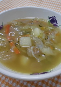 野菜たっぷりしらすの野菜スープ