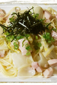 白菜とベーコンのスープパスタ☆簡単