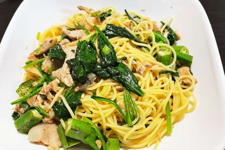 ほうれん草とオクラの和風パスタ レシピ 作り方 By 仏像好き クックパッド 簡単おいしいみんなのレシピが352万品