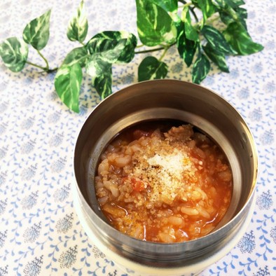 スープジャー弁当3☆トマトスープリゾットの写真