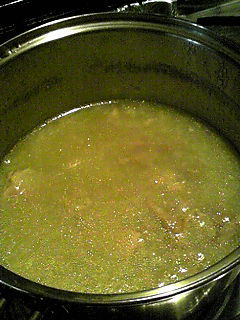 圧力鍋でつくる鶏肉ともち米のスープの画像
