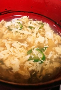 卵とオクラの中華風スープ
