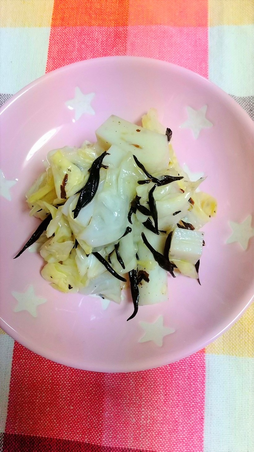 白菜とかまぼこ・ひじきのわさび和えの画像