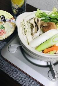 あご出汁饂飩カップ麺鍋