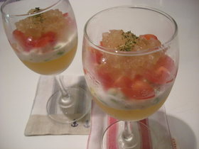 コンソメジュレのキラキラ前菜..☆+*