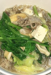 豚バラ肉とキャベツと舞茸の豚骨スープ煮