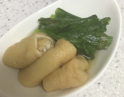 生協レシピ　小松菜と油揚げのサッと煮の写真
