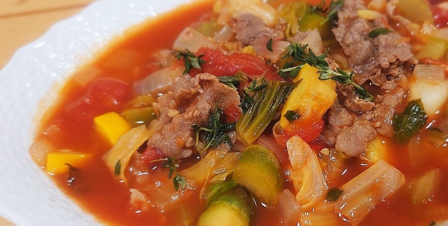 トマトと牛肉のデトックススープの画像