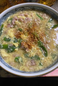 鴨南蛮の　かき卵NEW麺