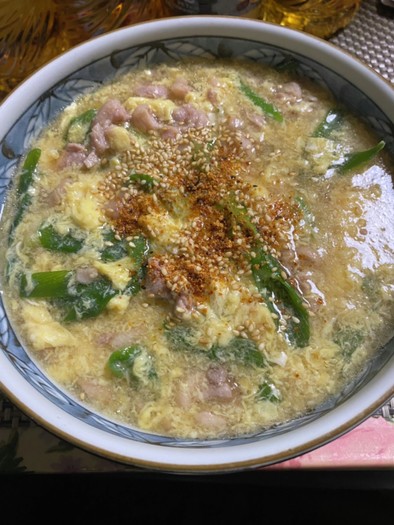 鴨南蛮の　かき卵NEW麺の写真