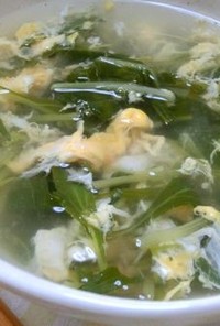 これうま♪　水菜とたまごの梅スープ