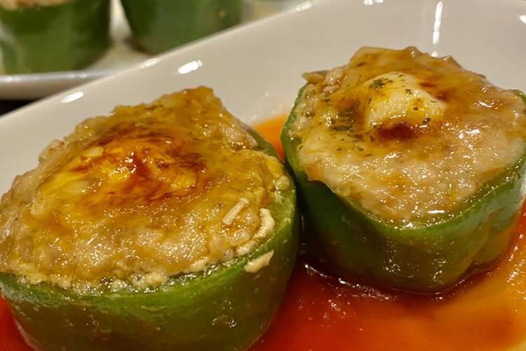 ピーマンの肉詰め さけるチーズ入り レシピ 作り方 By バタ子99 クックパッド