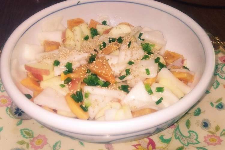 秋の味覚 かぶと林檎と柿のフレンチサラダ レシピ 作り方 By フラダンス17 クックパッド 簡単おいしいみんなのレシピが358万品