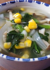 簡単❗朝食にきのこと野菜のウマうまスープ
