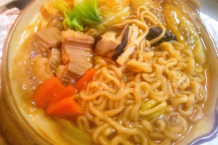 簡単で美味いチゲ鍋風もつ煮込みラーメン レシピ 作り方 By ふくねこキッチン クックパッド 簡単おいしいみんなのレシピが360万品