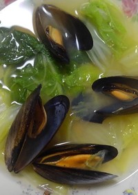 レクチンフリームール貝と白菜のスープ