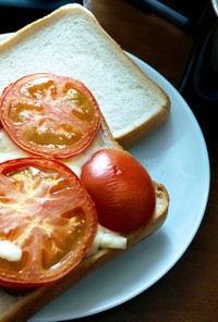 フレッシュトマトとチーズの簡単朝トースト