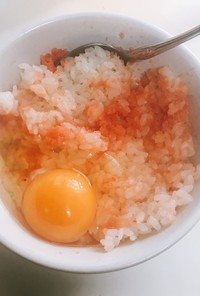 魚卵と鶏卵の出会い♥明太子玉子かけご飯！