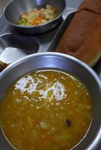 レンズ豆のスープ　河内長野市学校給食