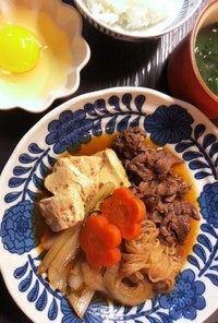 エバラすき焼きのタレで大人の肉豆腐