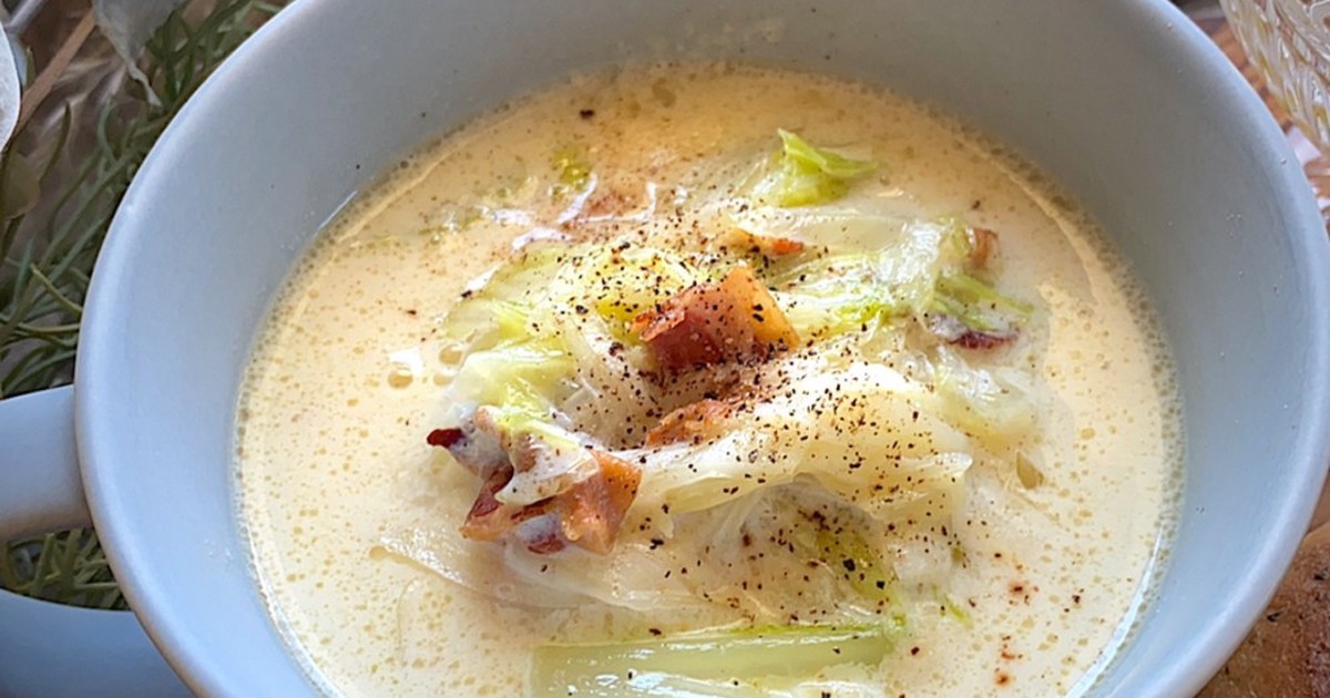 白菜とベーコンの豆乳スープ by ★＊SNOW＊★ 【クックパッド】 簡単おいしいみんなのレシピが348万品