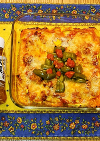 雪化粧南瓜で♥️簡単ミートソースグラタン