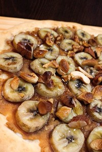 発酵なし♡バナナとピーナツバターのピザ