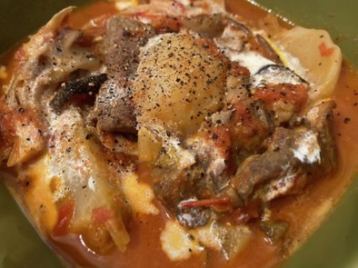 かぶと豚ロースのピリ辛トマトクリーム煮の写真
