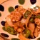 鶏肉と残り物野菜のマスタードソース